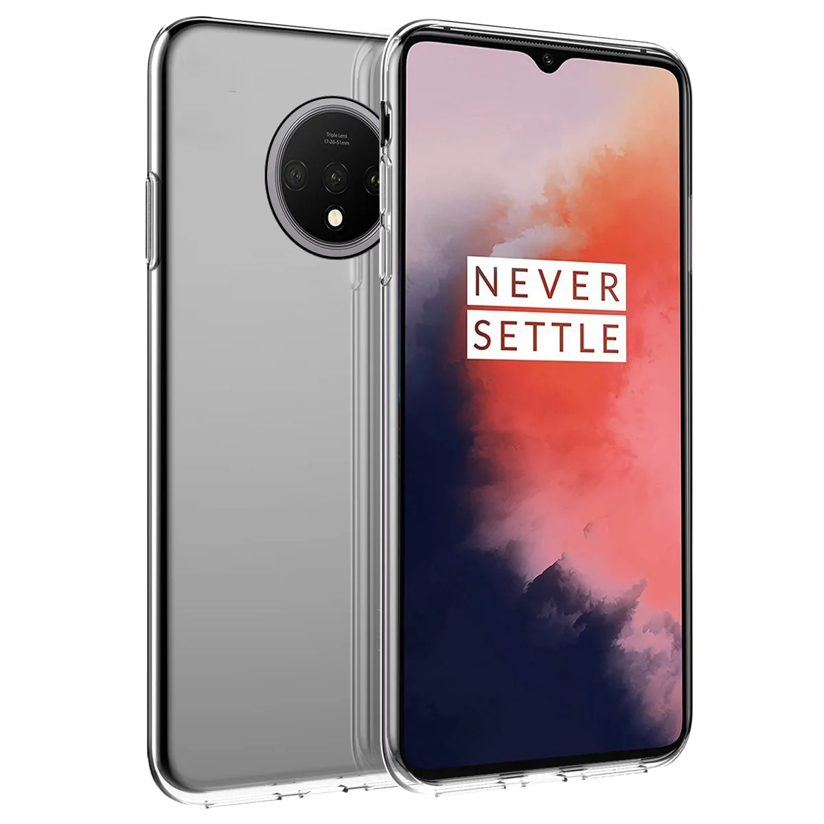 Чехол для OnePlus 7T тонкий мягкий прозрачный бампер из ТПУ противоударный защитный