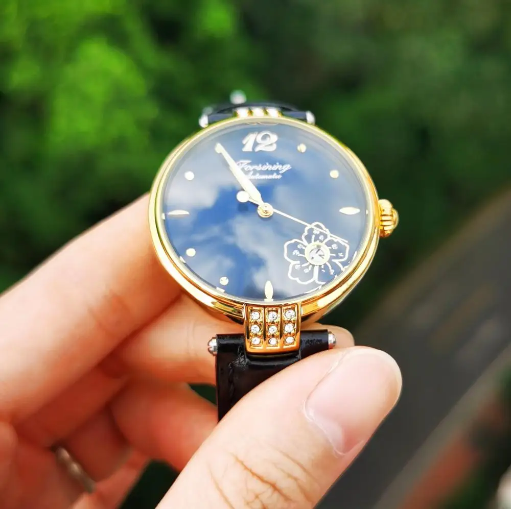 Часы женские механические с автоподзаводом брендовые Роскошные белым