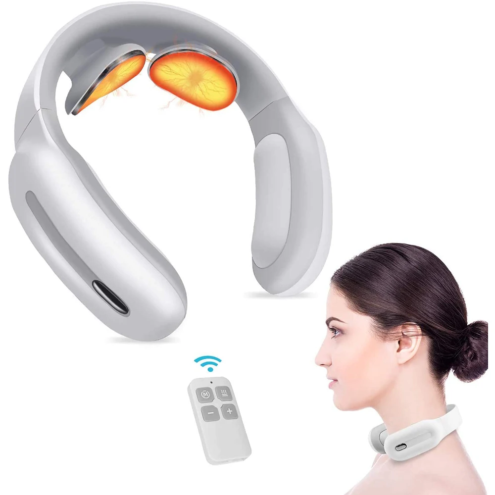 

Pulse Neck Massager for Pain Relief, Intelligent Neck Massage with Heat, Portable Neck Massager for Women Men Gift