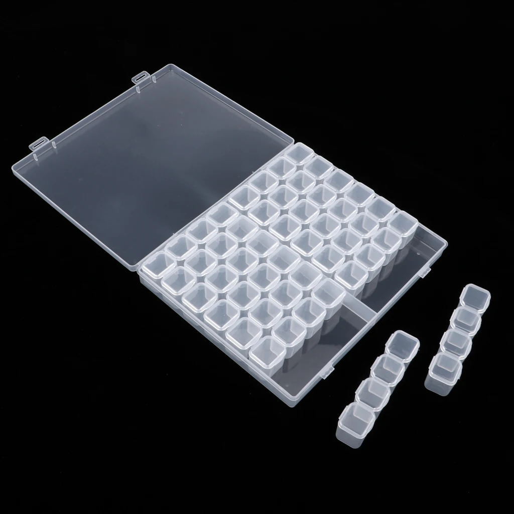 

56 Grids Jewelry Dividers Box Organizer Adjustable Clear Plastic Bead Case