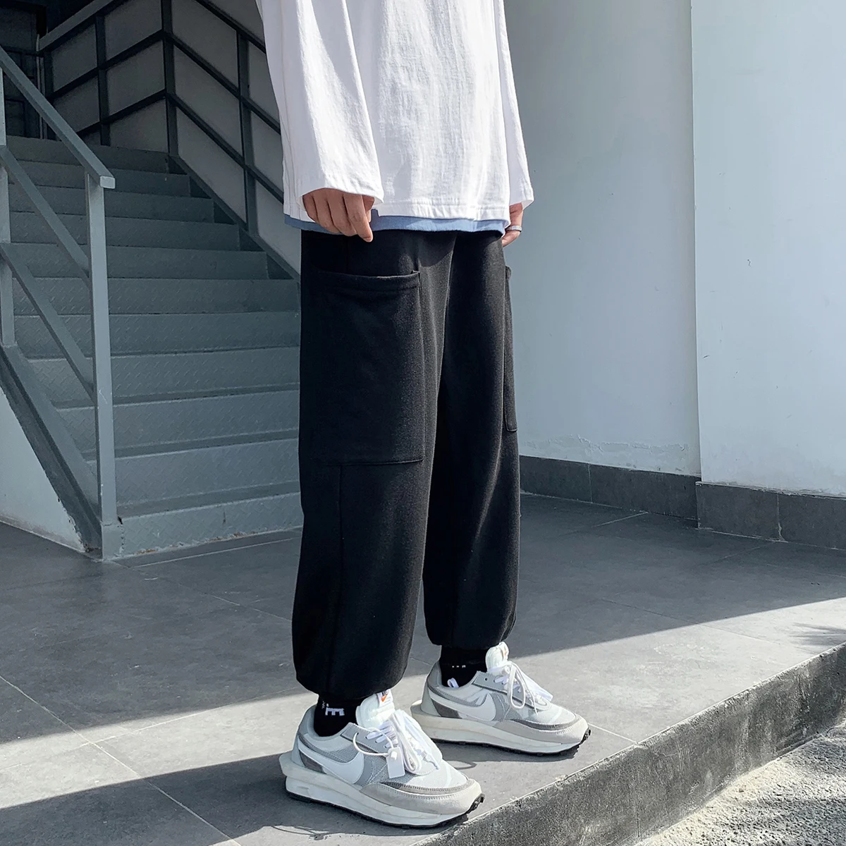 Брюки LEGIBLE мужские однотонные свободные повседневные штаны до щиколотки