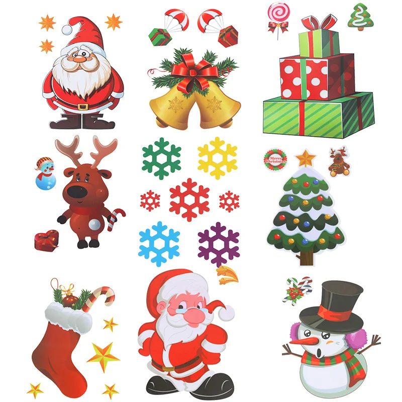 9pcs stickers Счастливого Рождества фоторамка реквизит Рождественские настольные украшения Navidad праздничные вечерние фоторамки год noel - Цвет: 9pcs stickers