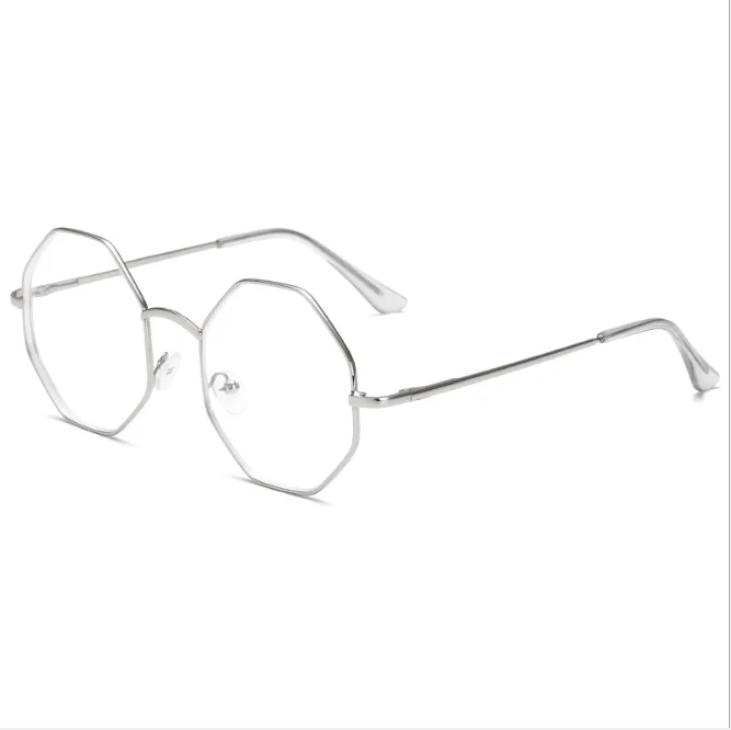 

Fashion Charm Retro Metal Frame Clear Lens Glasses Octagonal Polygon Oversized Eyeglasses Women Nerd Geek Eyewear Eyeglasses