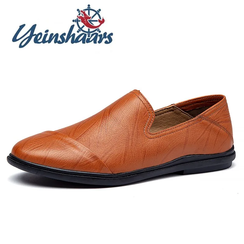 Обувь для вождения Мужские туфли из натуральной кожи Брендовая Классическая