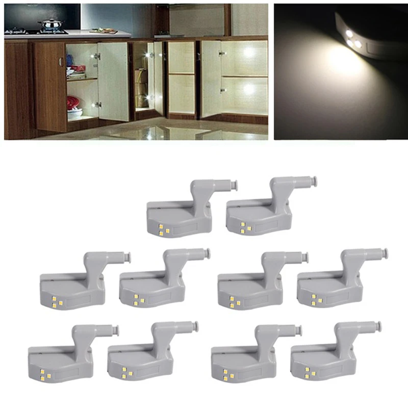 

Myhomera 24pcs 10pcs 4pcs LED Cabinet Light Hinge Lights Wardrobe Sensor Touch Night Kitchen Lamp Under Inner Cupboard Lighting