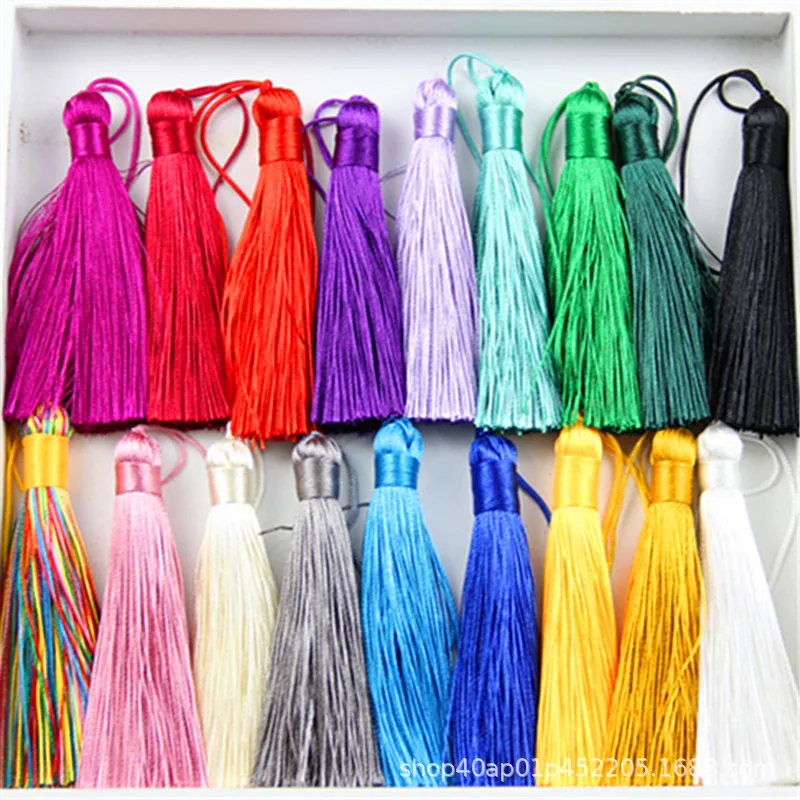 

10pcs Tassel Brush Pendant Accessories for DIY Earrings Jewelry Making 8cm Silk Satin Tassel Handmade Crafts Findings Supplier