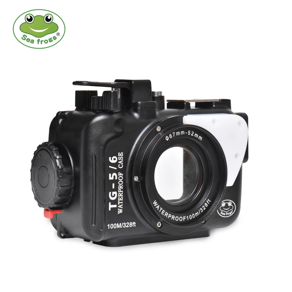 

Seafrogs 100m/325ft aluminum alloy TG6/TG5 Underwater camera waterproof diving housing Case for Olympus TG-6 TG-5 Bags