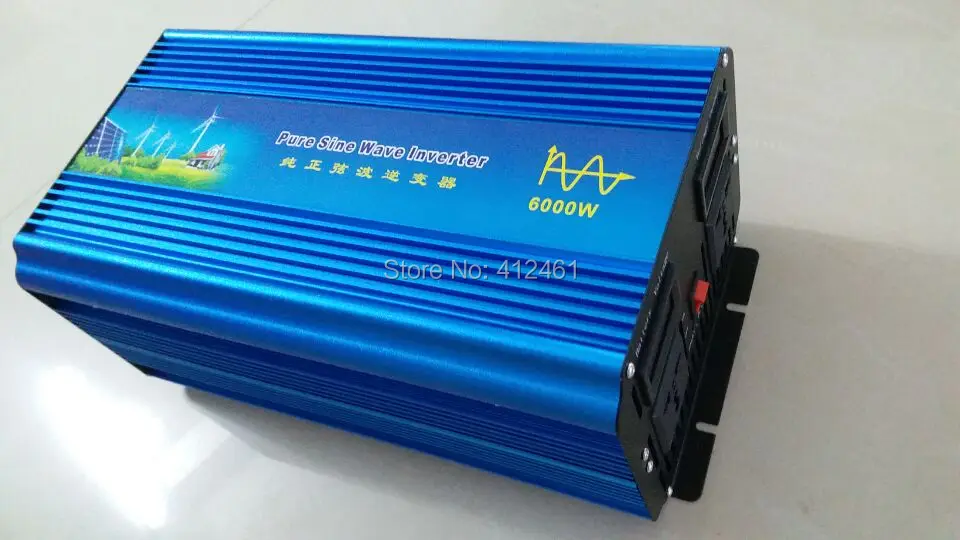 6000 Вт Чистый синусоидальный волновой инвертор постоянного тока 12 В 110 60 Гц
