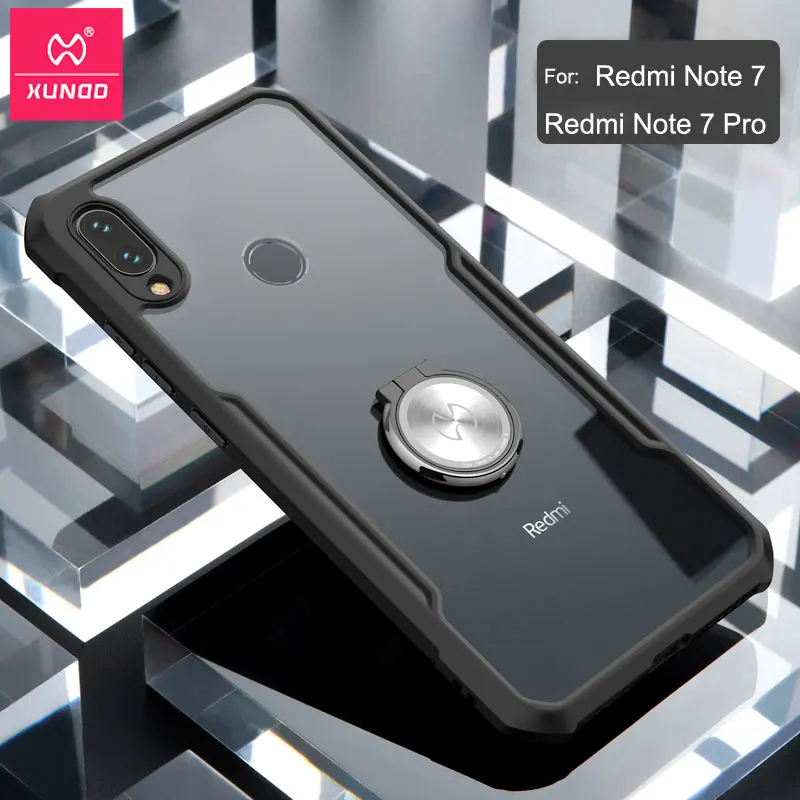 Чехол XUNDD для Redmi Note 7 с кольцом держателем роскошные противоударные подушки