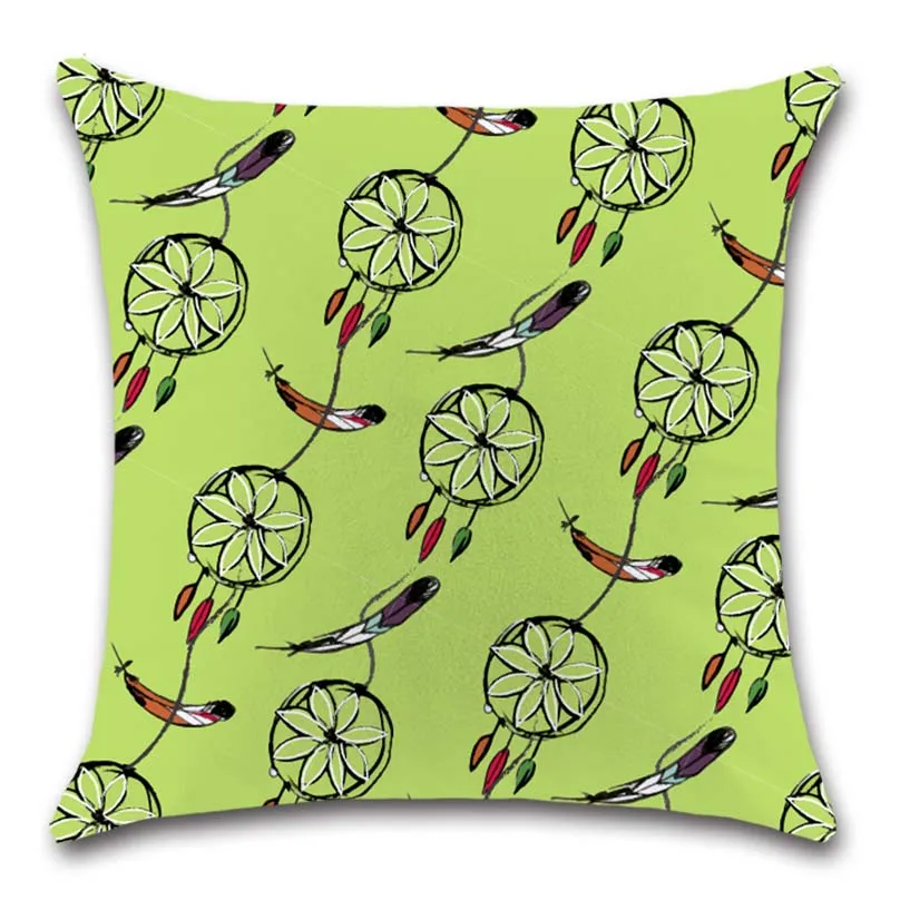 Чехол для подушки в индийском стиле с перьями украшение стула дивана