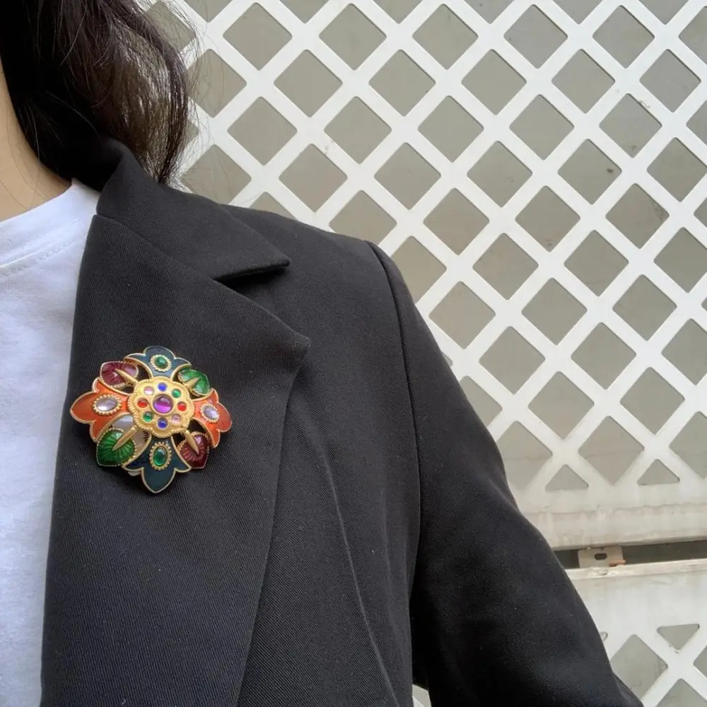 

colorful flower brooch for women