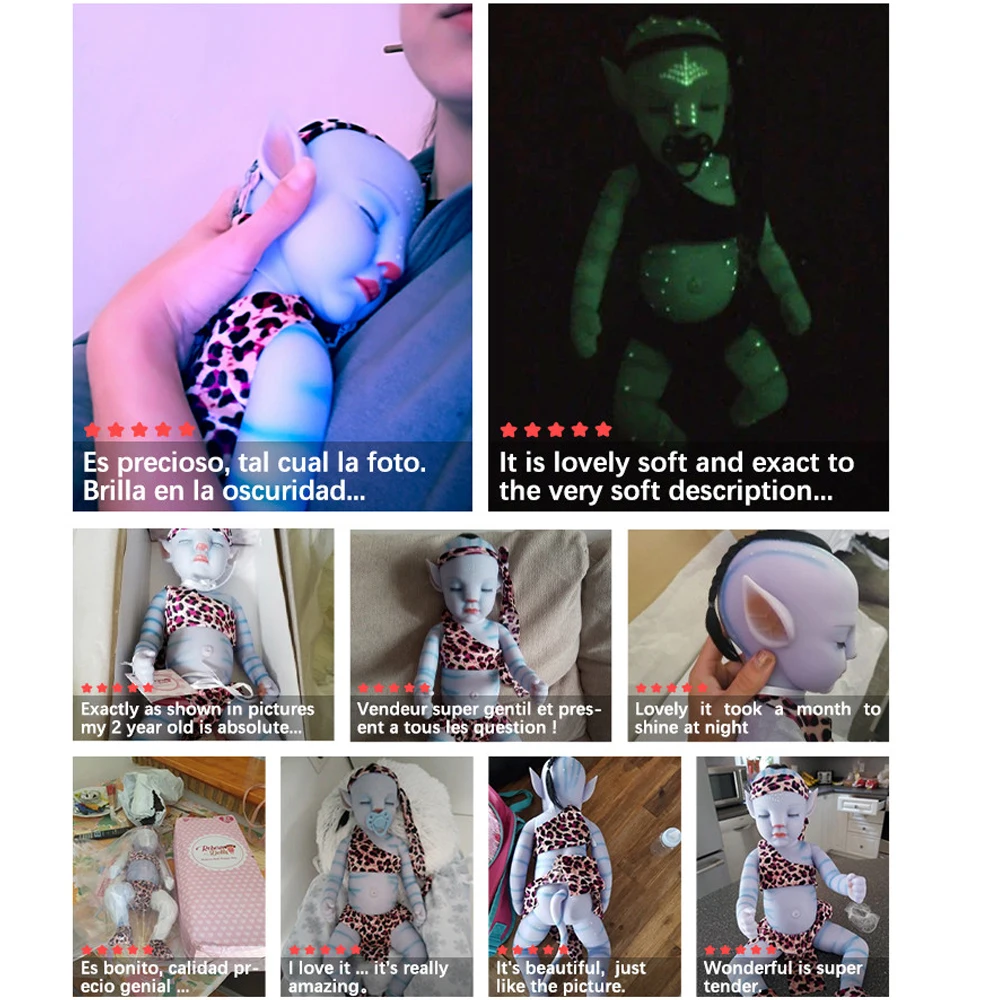 

20 Inch 51CM Bebe Reborn Doll Lol Newborn Boys Night Light Full Vinyl Alive Doll Gift for Children