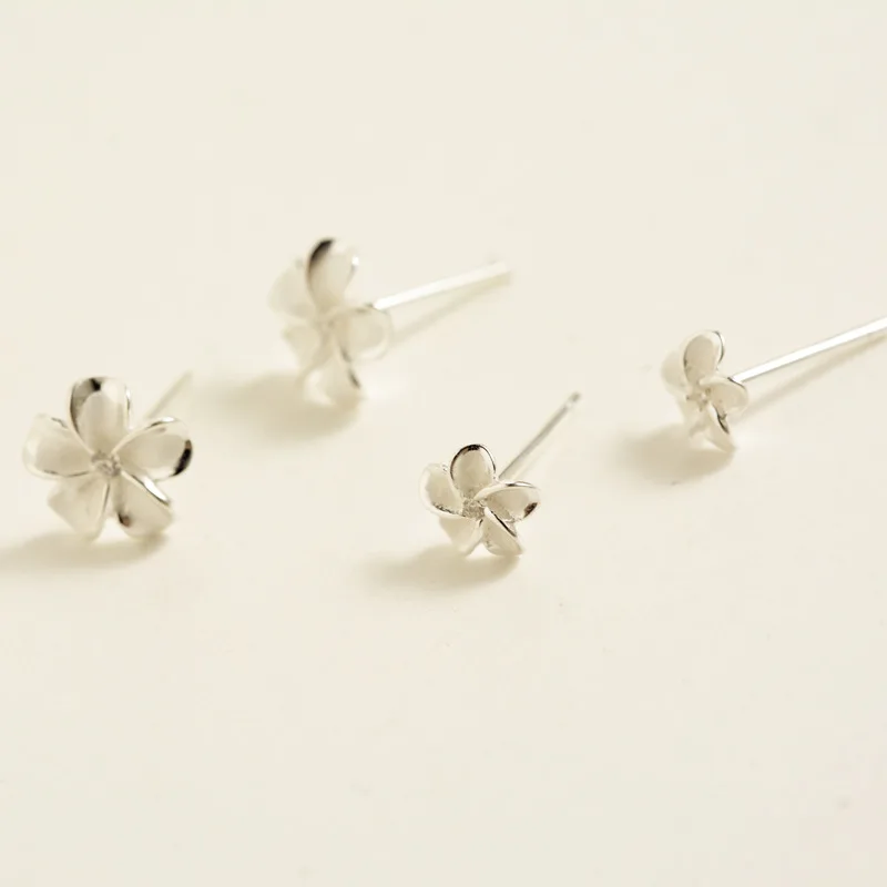 

100% 925 sterling silver flower stud earrings for women, cute floral earings girl friends gift female silver 925 jewelry