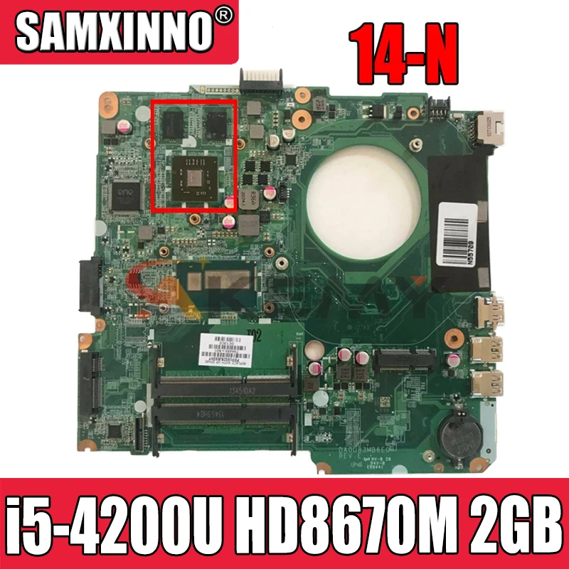 

Для струйного принтера HP PAVILION 14-N материнская плата портативного компьютера с i5-4200u HD8670M 2 Гб GPU 734426-501 734426-001 аккумулятор большой емкости DA0U83MB6E0...