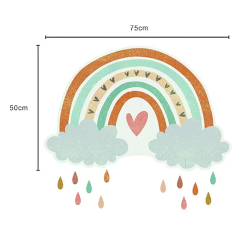 Большие Радужные облака наклейки на стену для детской комнаты домашний декор в