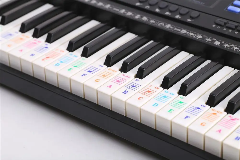 Цветная 88 клавишная электронная клавиатура пианино Прозрачная Клейкая клавиша