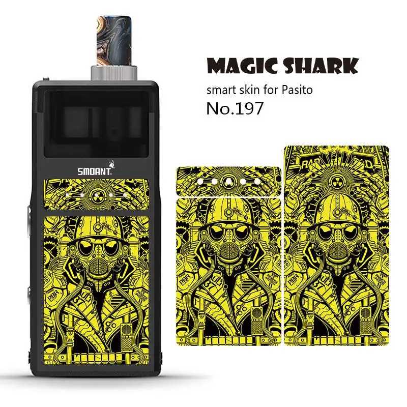 Магическая Акула 2.5D медведь Лев Джокер камень печать ПВХ Vape Pod чехол наклейка для Pasito пленка крышка для Smoant Pasito - Цвет: 197