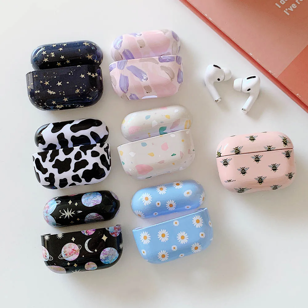 

Earphone Case For AirPods 2 1 Pro Hard PC Dot Flower Bluetooth Wireless Charging Box Covers Accessories for Air Pods 3 funda