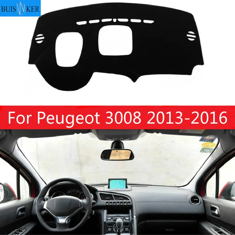

Dashboard Cover Mat Pad Sun Shade Visor Instrument Cover Carpet Car Styling Accessories LHD For Peugeot 3008 2013 2014 2015 2016