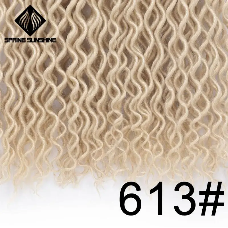 #613 Весна солнце 18 дюймов богиня Faux locs Curly крючком косички волосы Омбре кудрявые дреды синтетические волосы для наращивания для женщин - Цвет: #613