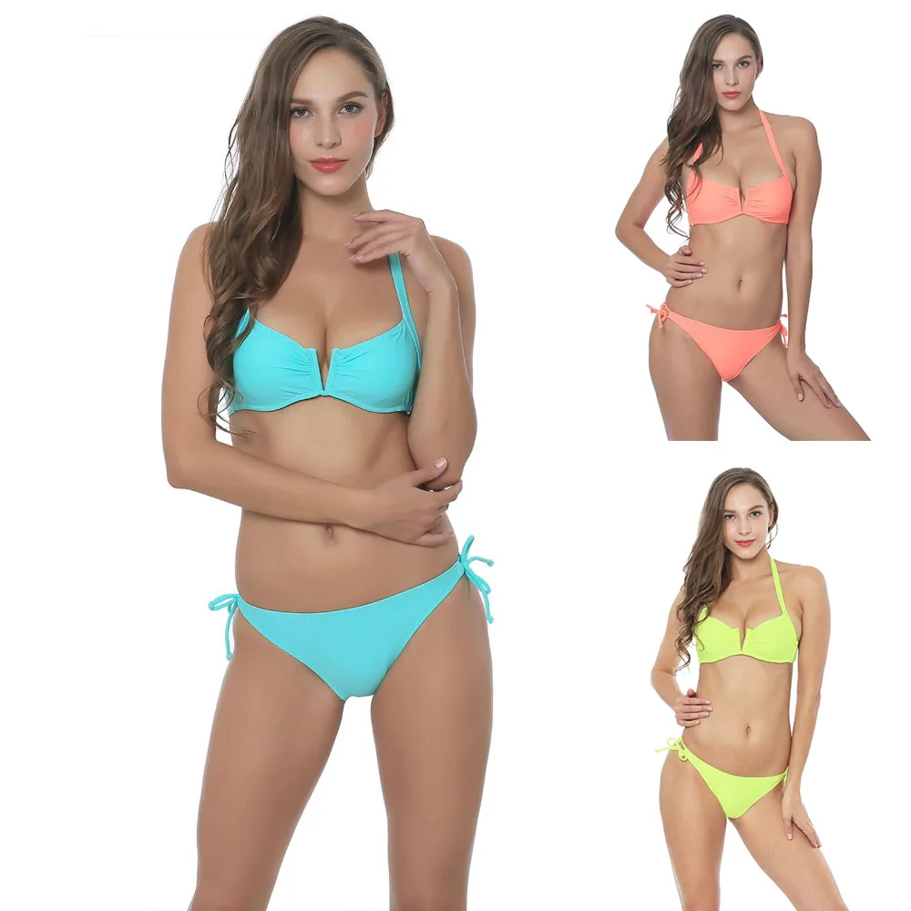 2019 сплошной топ сексуальный слинг бикини женский купальник пуш ап Бразильский
