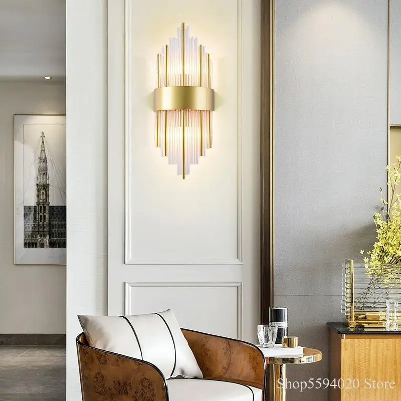 Современный простой стеклянный настенный светильник американский роскошный