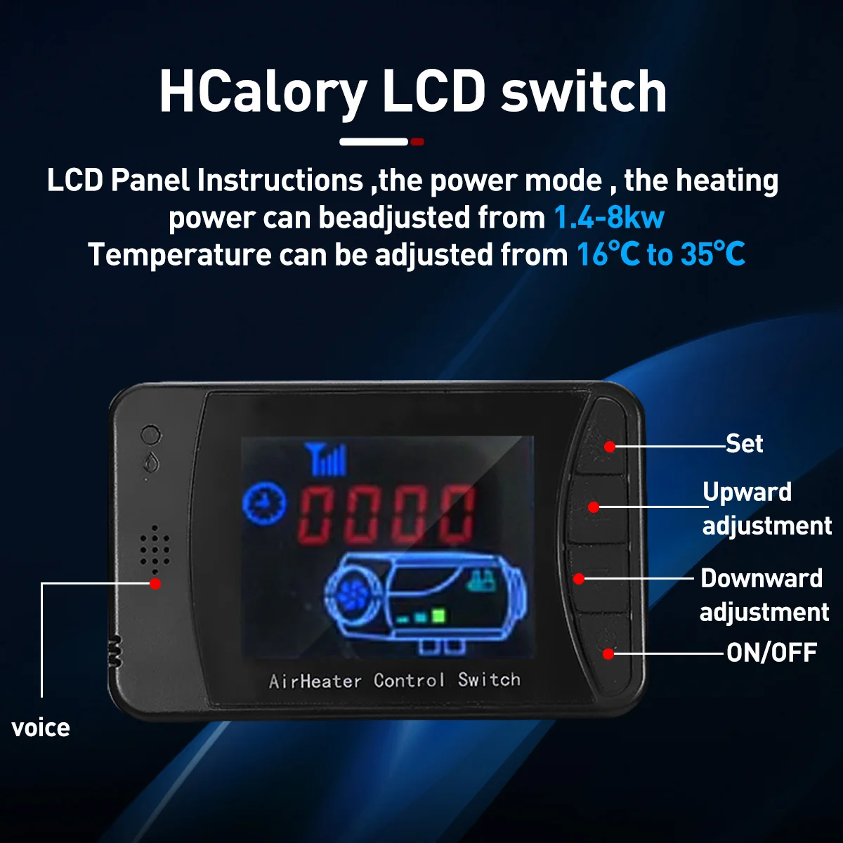 $122.40 Hcalory Car Heater All In One Air diesels Heater Camouflage 8KW 12V One Hole Car Heater for Trucks Motor+LCD key Switch