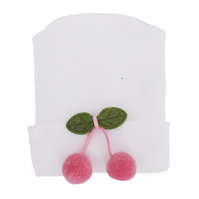 Шапка-бини с вишней для новорожденных девочек 0-3 месяцев | Детская одежда и обувь