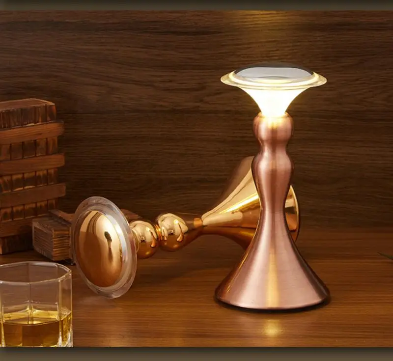 

Светодиодная металлическая настольная лампа, 3 уровня яркости, Ночной светильник, аккумуляторная беспроводная прикроватная тумбочка для с...