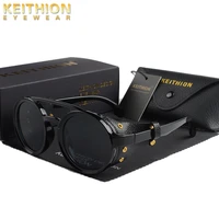 keithion fashion steampunk sunglasses round sunglass brand designer women men vintage sun glasses uv400 shades eyewear