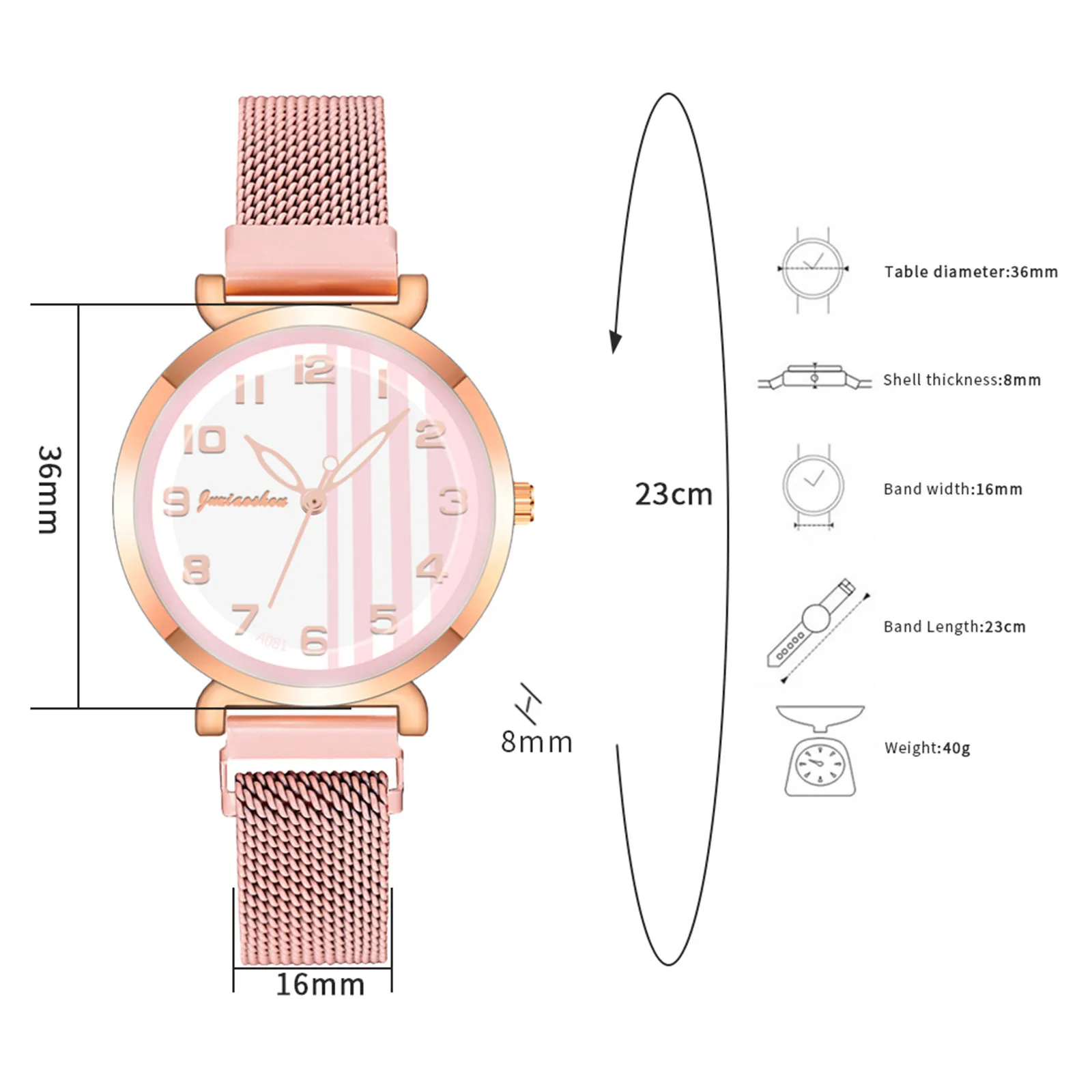 

Juxiaoshou Women Fashion Watch Clock Stainless Steel Casual Dress Wrist Crystal Vetement Fille Ropa Nia