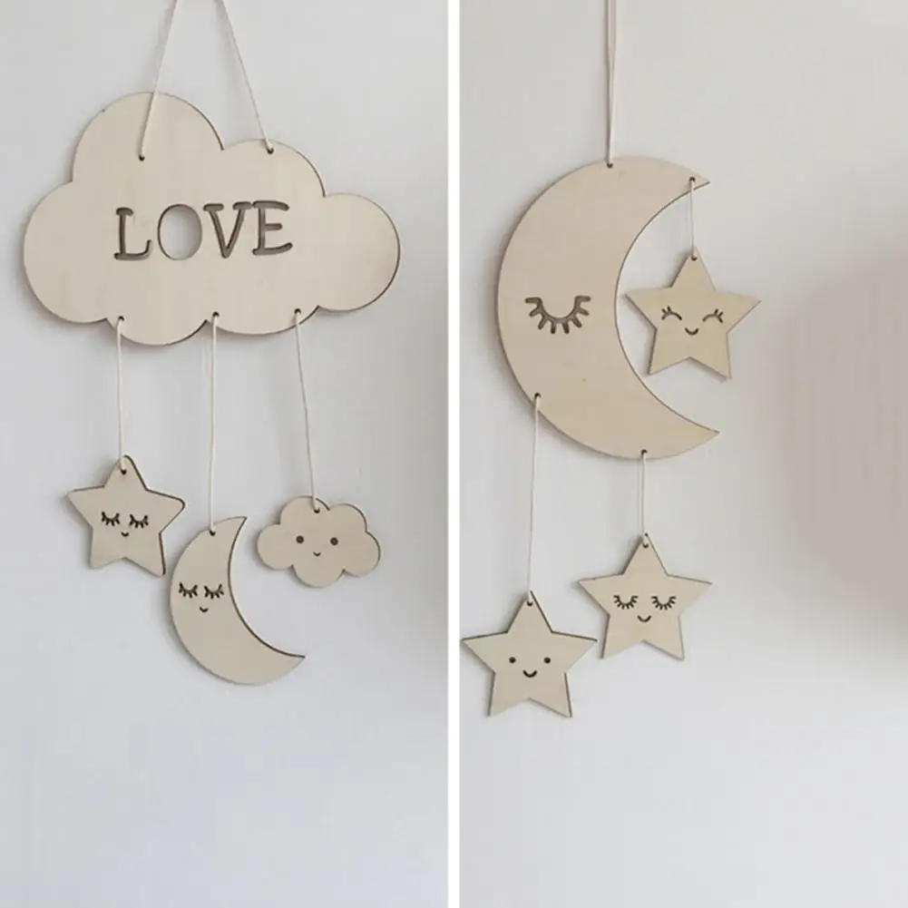 Романтический висячий фон для детской комнаты в форме Луны звезды облака