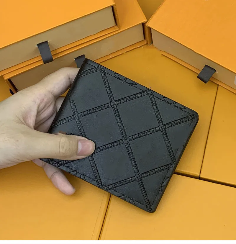 

New fashion printing wallet, plaid wallet, luxury men's wallet. Free gift box Q1
