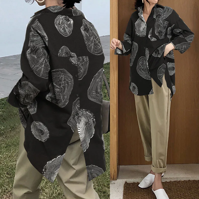 Блузка Celmia Женская в клетку модная винтажная клетчатая рубашка с длинным рукавом