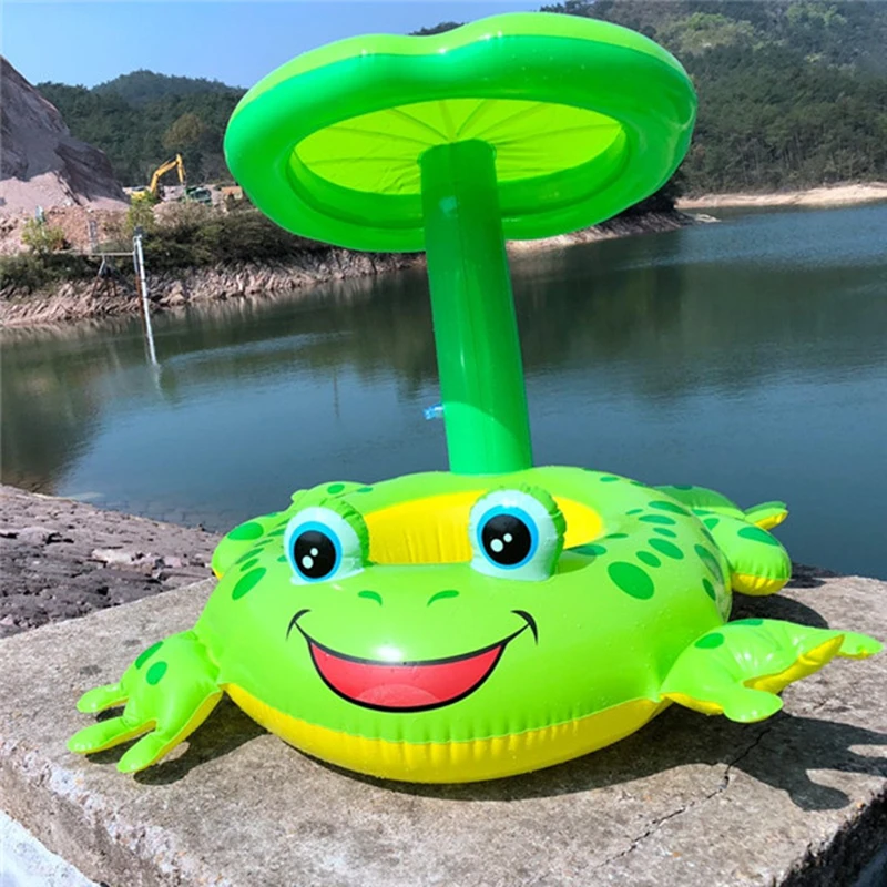 Лягушка Прекрасная зеленая рыба плавающее кольцо Летнее Детское сиденье
