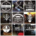 Красочные парикмахерские настенные художественные наклейки знак приветствия волосы и бритье срезанные стены стикеры фрески Декор Съемный водостойкий винил наклейка