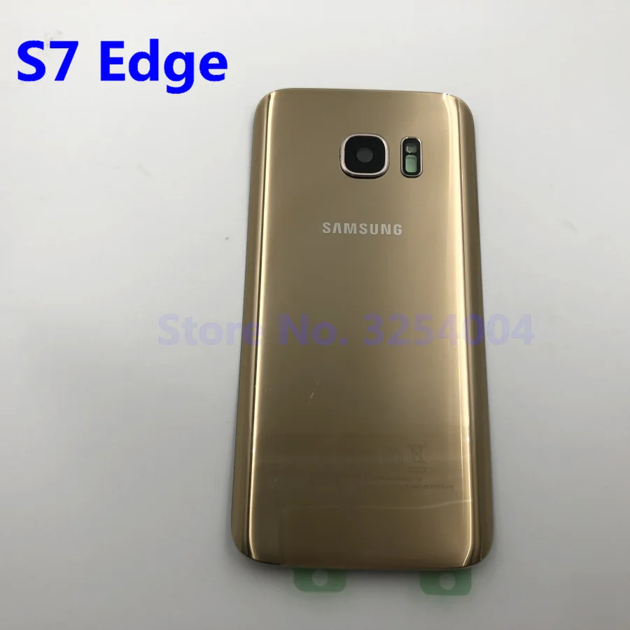 Для samsung Galaxy S7 Edge G935 S7 G930 задняя крышка батарейного отсека Корпус Замена запчастей+ Ушная камера стеклянная рамка объектива