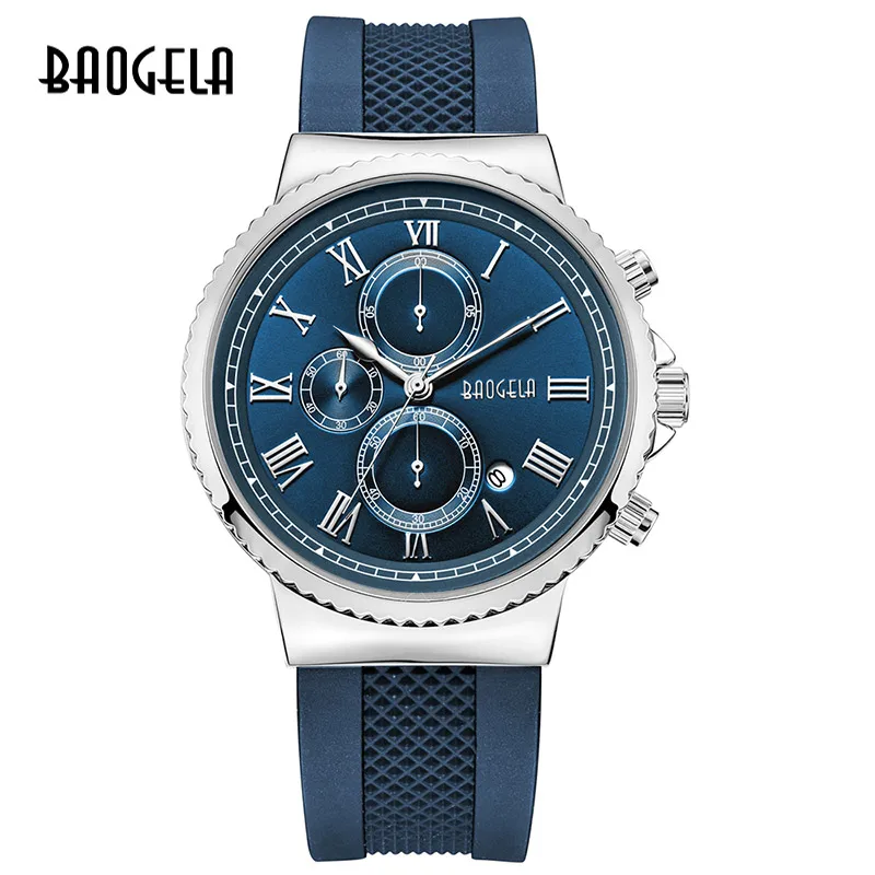 BAOGELA Топ бренд Мужские Роскошные Кварцевые часы мужские Хронограф Спортивные