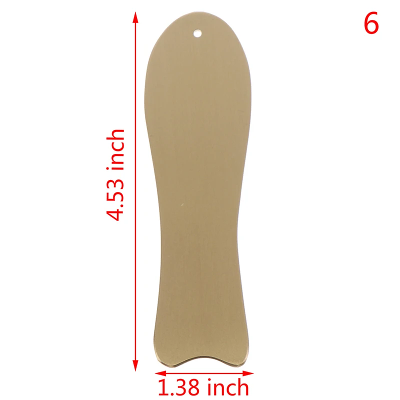 Copper Guasha Scraping Massage Scraper Face Massager Acupuncture Gua Sha Board Acupoint Facial Body Acupuncture Pressure Therapy - Color: 6