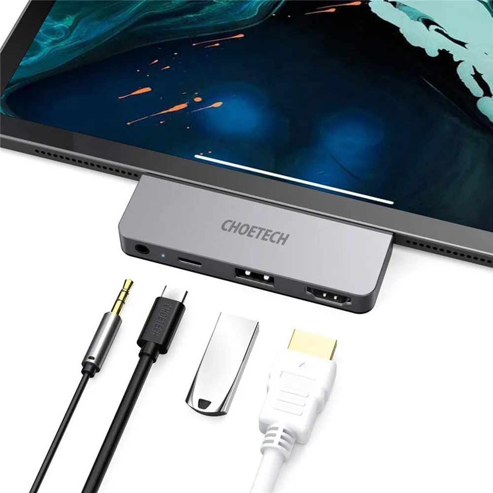 USB концентратор CHOETECH 4 в 1 4K 60 Гц HDMI совместимый адаптер Type C PD Вт 2 0 аудиовыход 3 5 мм