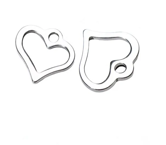 

100pcs/lot love heart 11mm Round Connector Metal Alloy Pendant For DIY bracelet Jewelry Making fh5d