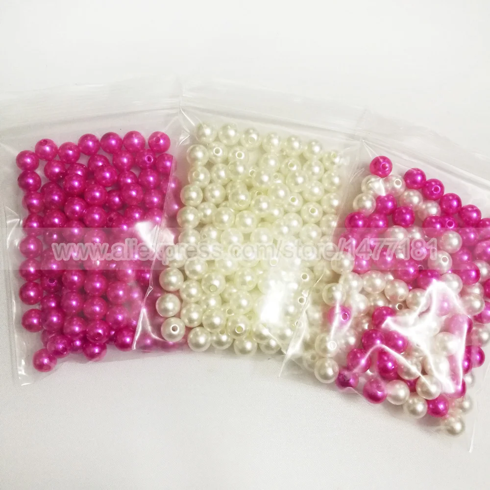 100 шт Пришивные круглые 8 мм цвета слоновой кости розовые жемчужины с отверстием