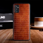 Кожаный чехол без отпечатков пальцев для Samsung Galaxy M52 5G M 52, тонкий защитный чехол из крокодиловой кожи