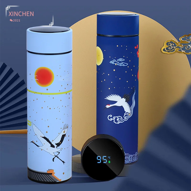 Coffee Bottle Chinese Style 304 Stainless Steel Vacuum Flask With Tea Infuser Thermocup Water Bottle