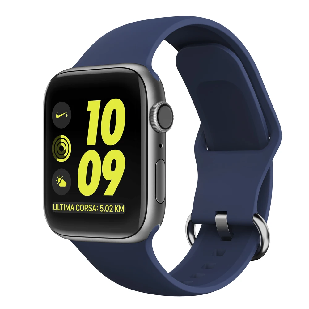 Ремешок силиконовый для часов iwatch спортивный браслет Apple Watch band 42 мм 38 40 44 Series 5 &amp 4