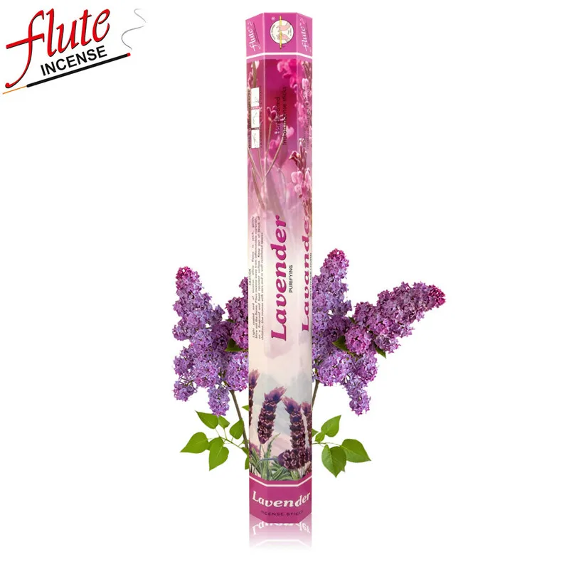 Lavender Флейта 20 палочек/упаковка Герань аромат травяные ароматические палочки с сердечником ручной прокатки из индийского сжигания в офисе для ароматерапии - Аромат: Lavender