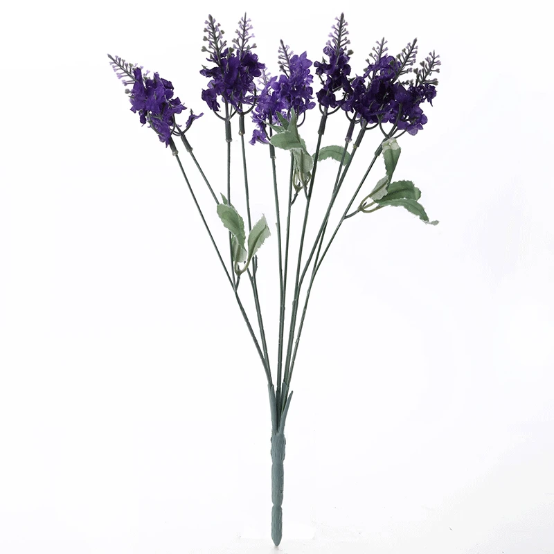 Deep Purple 10 голов романтические Искусственные цветы лаванды DIY Шелковый букет из цветов лаванды для дома свадьбы сада цветочные украшения - Цвет: Deep Purple