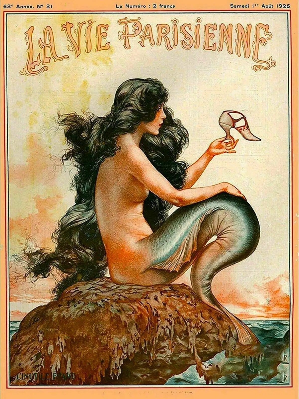 

GEDSING Parisienne Mermaid French Nouveau Vintage Metal Wall Sign Plaque Decor Pub Club Cafe bar Home Wall Art Decoration Poster