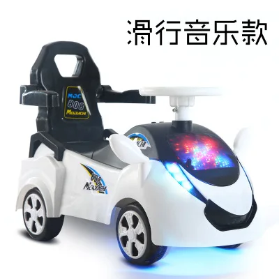 White non-electric Детский Электрический четырехколесный игрушечный автомобиль, От 1 до 3 лет, Детский самокат с музыкой, йо-йо, детская коляска, ходунки, игрушечный автомобиль - Цвет: White non-electric