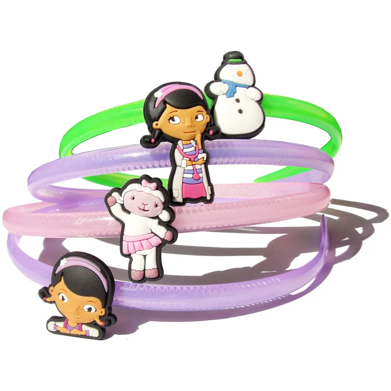 4 шт./лот Горячая Мультфильм Doc Mcstuffins для маленьких девочек повязка на голову Детские Головные уборы Детские аксессуары для волос детские заколки вечерние подарки
